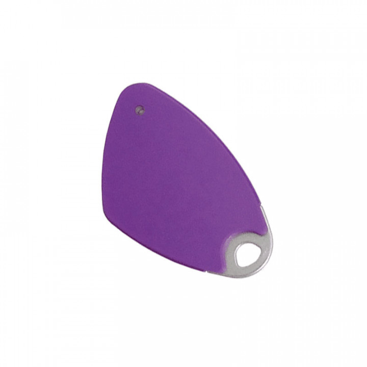 Badge électronique Mifare mains-libres avec insert alu gravé - violet - 08-0128