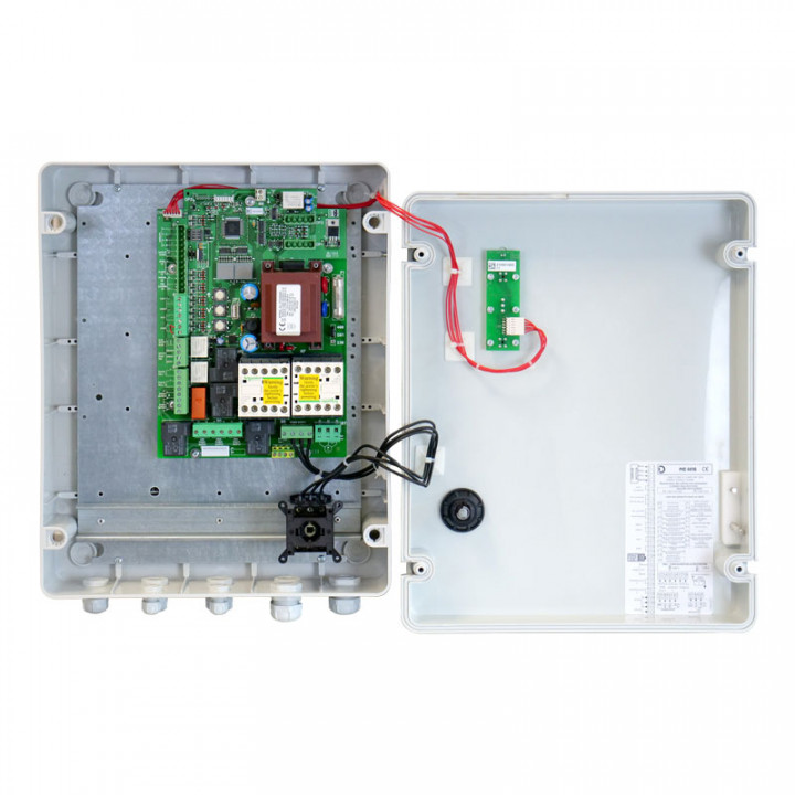 PIC 4416 GPHR-Electronique de commande pour 1 moteur triphasé en grand coffret avec 2 boutons poussoirs,1 arrêt et 1 sectionneur