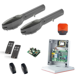 KT-BLADE3 Kit 2 vérins autobloquants 24V pour vantail de 3m ou 250kgs maximum, avec électronique de commande, récepteur, 2 émetteurs S504 4 canaux, cellule et feu icon