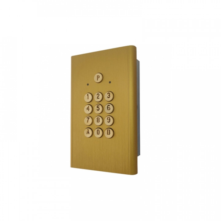 Clavier codé Haussmann avec bouchon - 2 relais - pose en encastrement - finition or
