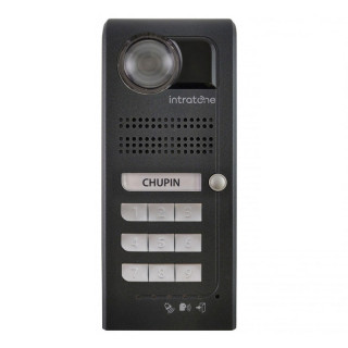 Interphone Vidéo Villa 1 bouton d'appel avec clavier 9 touches-pose en saillie-finition anthracite-inclus gestion à distance et mises en relation vidéo 15 ans