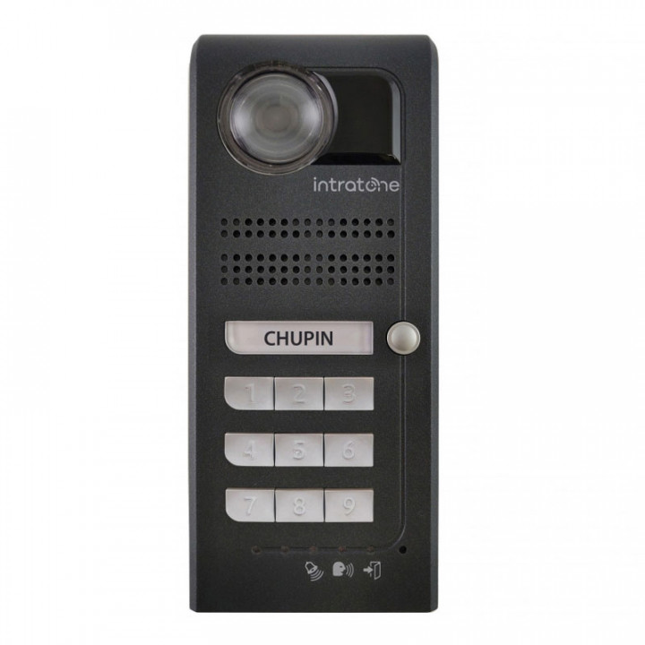 Interphone Vidéo Villa 1 bouton d'appel avec clavier 9 touches-pose en saillie-finition anthracite-inclus gestion à distance et mises en relation vidéo 15 ans
