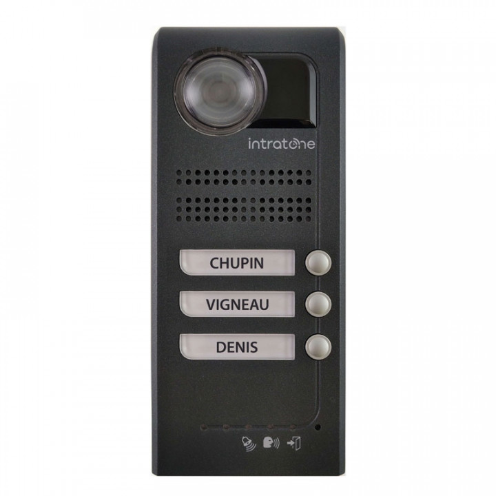 Interphone Vidéo Villa 3 boutons d'appel-pose en saillie-finition anthracite-inclus gestion à distance et mises en relation vidéo 15 ans -
