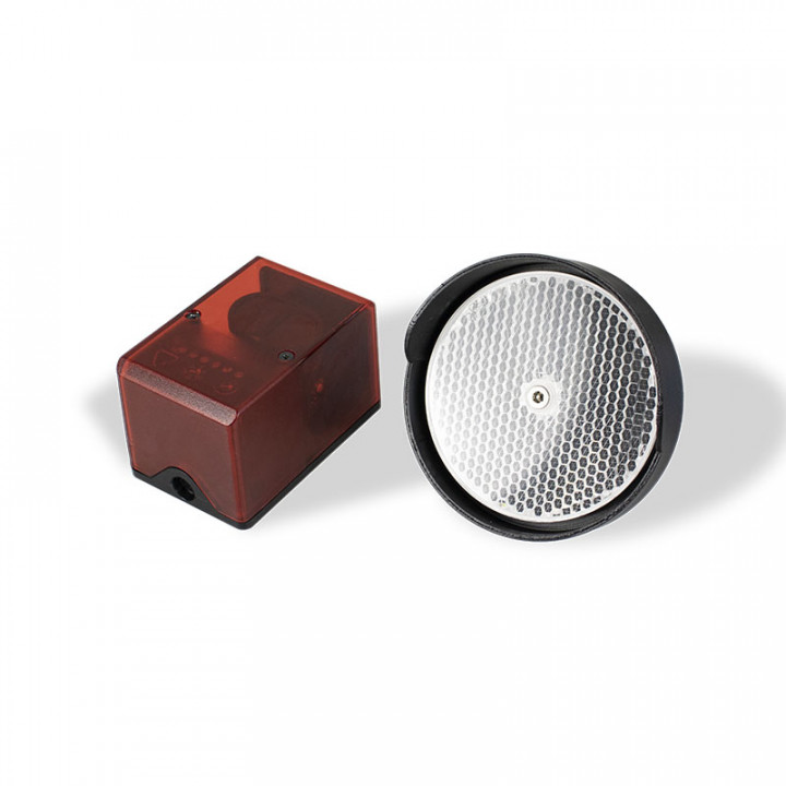 CDRREFLEX-Cellule IR REFLEX orientable, portée 8m, en boitier pour montage applique, avec reflecteur