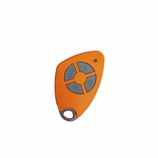 Télécommande 4 canaux bi-technologie Mifare avec insert inox gravé - coloris orange