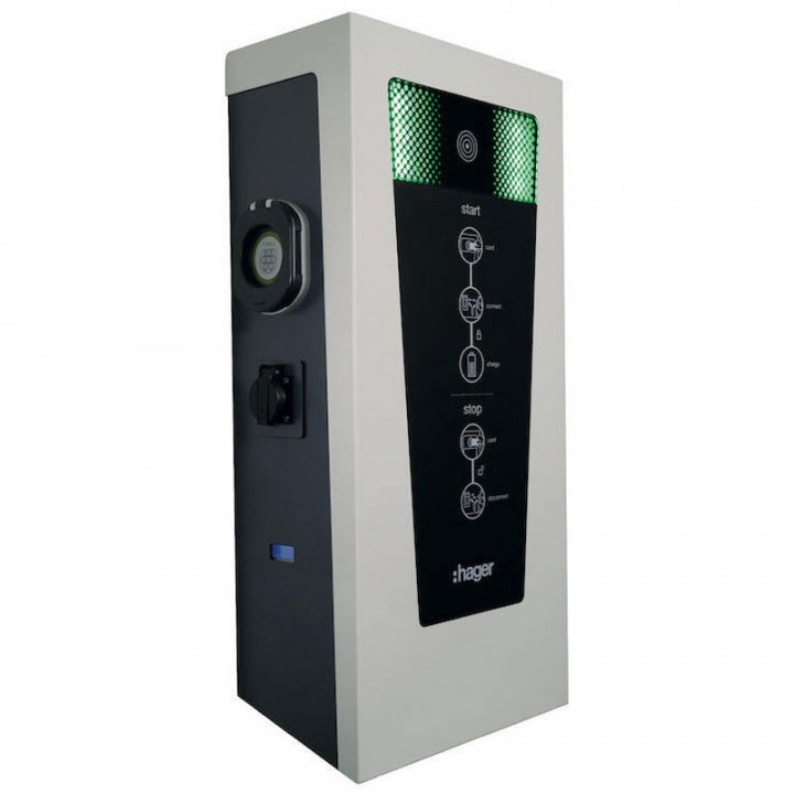 Borne WITTY PARK double 2 x 22 kW - Tri - RFID - 2 rpises T2S - 1 prise TE (XEV601)