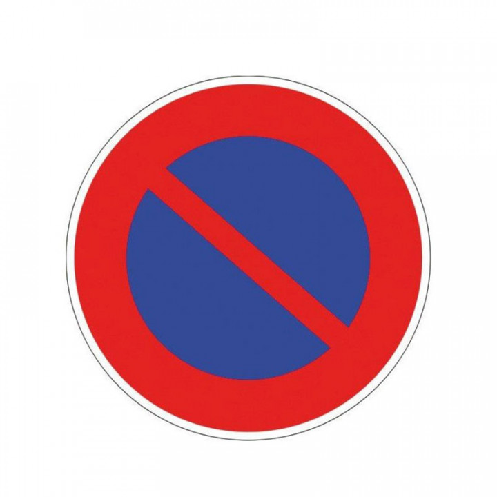 Panneau de stationnement interdit B6a1 - Ø 450 mm