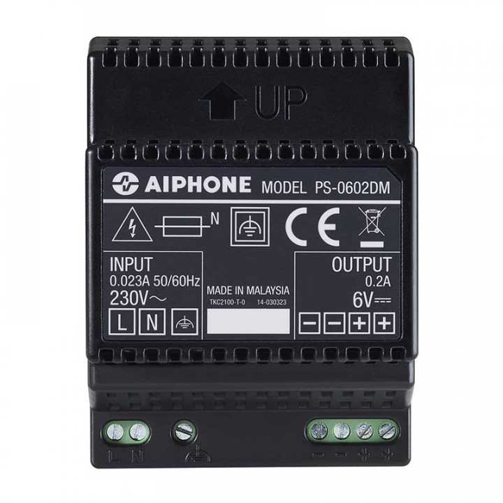 PS0602DM-Alimentation modulaire 230VAC/6VCC 0,2A fixation RAIL DIN ou vis