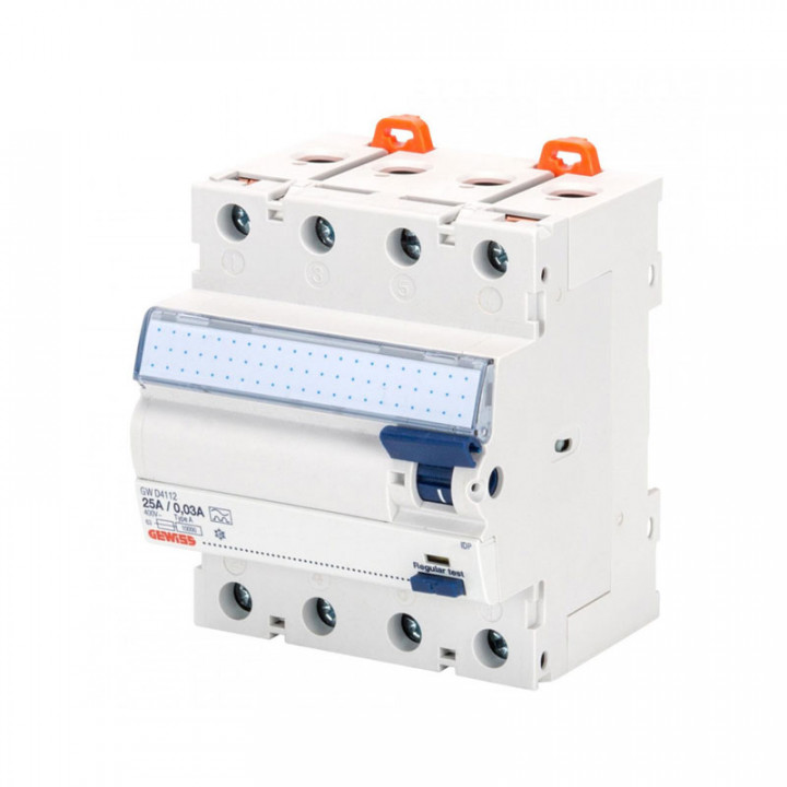 Interrupteur différentiel 4 pôles 40 A instantanné type A 30MA 4 modules