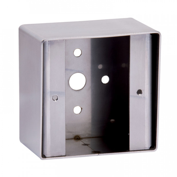PBHI2-Boîtier applique carré pour gamme bouton poussoir INOX sur plaque carrée