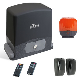 KT-SLX624-Kit pour portail coulissant 600kgs maximum avec opérateur autobloquant 24V, électronique de commande, batteries, récepteur, 2 émetteurs S504 4 canaux, cellule et feu icon