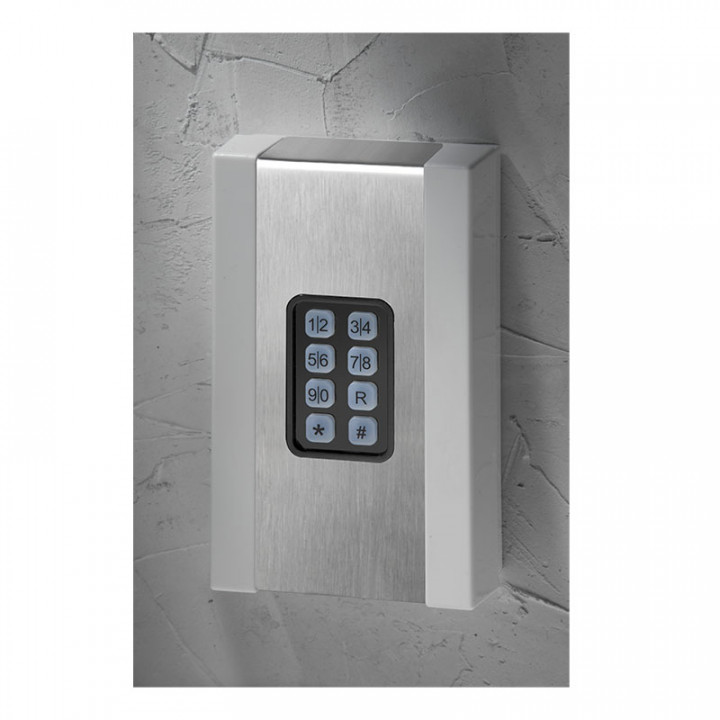 Calvier à code entracode+ avec radio 5 canuax SOMloq2 868.95MHz pour montage en applique