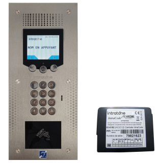 PACK INTERPHONE VIDEO VENDONE+CENT.VIGIK+® 1PTE/200NOMS-ENCASTRE-INOX