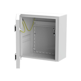 COF-IPP1 -COFFRET VIDE IP66 PETIT MODELE AVEC RAIL DIN+GRILLE PREFOREE