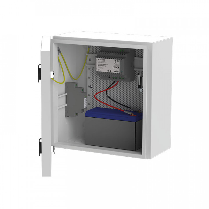 COF-IPP1 -COFFRET VIDE IP66 PETIT MODELE AVEC RAIL DIN+GRILLE PREFOREE