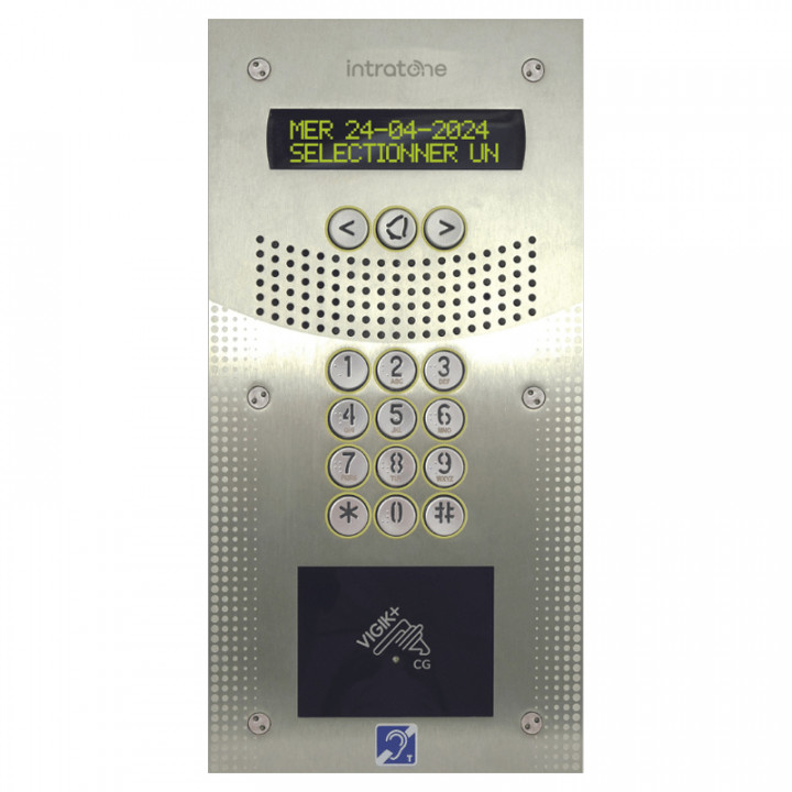 INTERPHONE VIDEO V4-CAM.PINHOL-CLAV.12T-VIGIK+ M.L-ENCASTREMENT-INOX