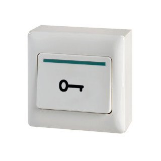 PBNONC-Bouton poussoir en ABS avec symbole clé, contact NO/NC, montage en applique ou semi-encastré