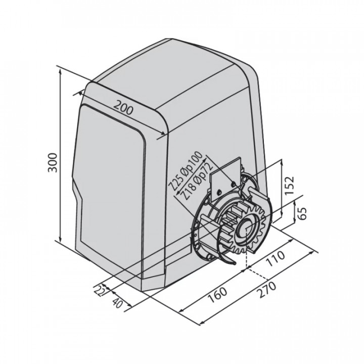MOTEUR PORTAIL COULISSANT ARES ULTRA BT A 1500
