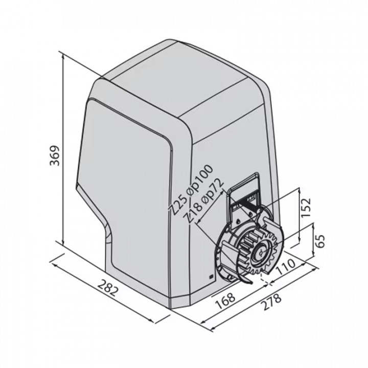 MOTEUR PORTAIL COULISSANT ICARO SMART AC A2000-OPERATEUR 2
 TONNES