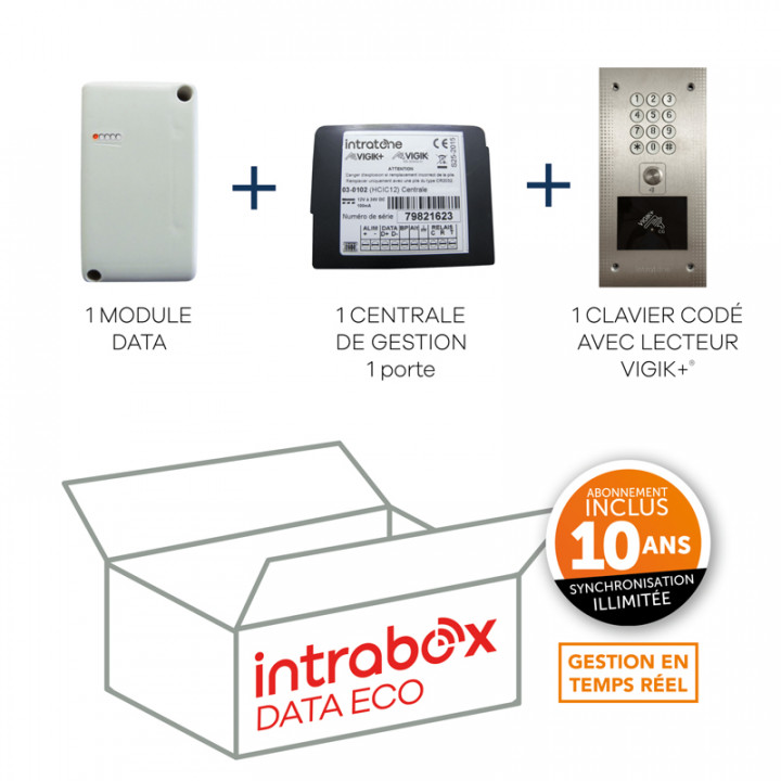 INTRABOX DATA ECO CLAVIER+BP-VIGIK+® M-L-INOX-CENTRALE 1PORTE/200NOMS