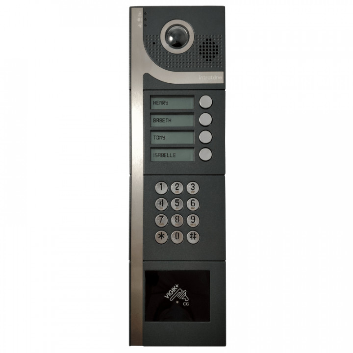 INTERPHONE ANTHRACITE 4 BP AVEC CLAVIER-VIGIK+® ML+CENTRALE 1P-SAILLIE