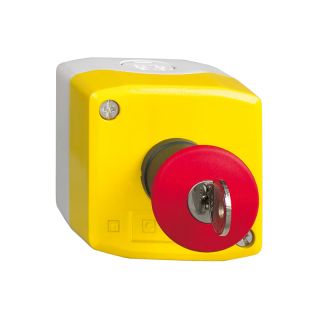 Bouton d'arrêt d'urgence rouge type coup de poing diametre 40 avec verrouillage 1/4 de tour