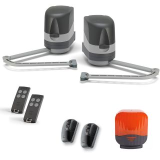 KT-BLGRIFFE24-Kit pour portail battants 200kgs 2,5m comprenant 2 opérateurs à bras 24V avec encodeur, 2 émetteurs S504 4 canaux,