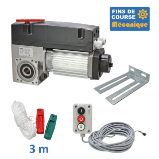 SATI 530E 24TRS 3M+CONSOLE+10M 3BP-Opérateur de porte sectionnelle max:530kgs, triphasé, avec éléctronique integrée, secours par débrayage rapide, fins de course mécanique.