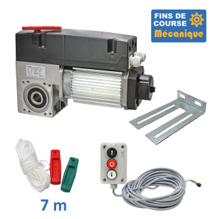 SATI 530E 24TRS 7M+CONSOLE+10M 3BP-Opérateur de porte sectionnelle max:530kgs, triphasé, avec éléctronique integrée, secours par débrayage rapide, fins de course mécanique.