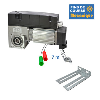 SATI 530CH 24TRS 7M + CONSOLE MSC 210-Opérateur de porte sectionnelle max:530kgs, triphasé, avec éléctronique integrée, secours par treuil à chaîne, fins de course mécanique.
