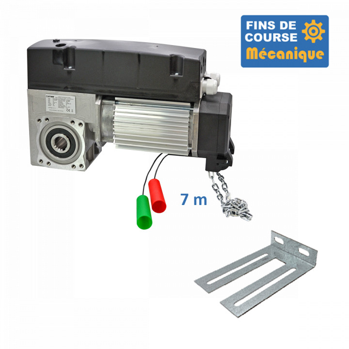 SATI 530CH 24TRS 7M + CONSOLE MSC 210-Opérateur de porte sectionnelle max:530kgs, triphasé, avec éléctronique integrée, secours par treuil à chaîne, fins de course mécanique.