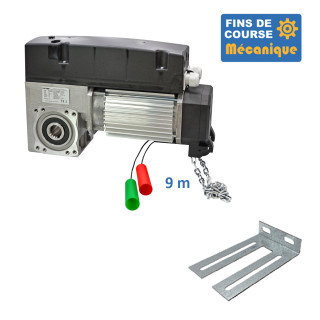 SATI 530CH 24TRS 9M + CONSOLE MSC 210-Opérateur de porte sectionnelle max:530kgs, triphasé, avec éléctronique integrée, secours par treuil à chaîne, fins de course mécanique.