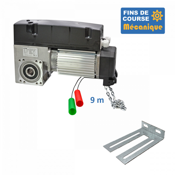 SATI 530CH 24TRS 9M + CONSOLE MSC 210-Opérateur de porte sectionnelle max:530kgs, triphasé, avec éléctronique integrée, secours par treuil à chaîne, fins de course mécanique.
