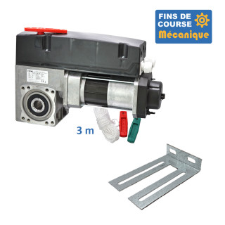 SAI 430E 24TRS 3M+CONSOLE+2BP-Opérateur de porte sectionnelle max:430kgs, triphasé, avec éléctronique integrée, secours par debrayage rapide, fins de course mécanique.