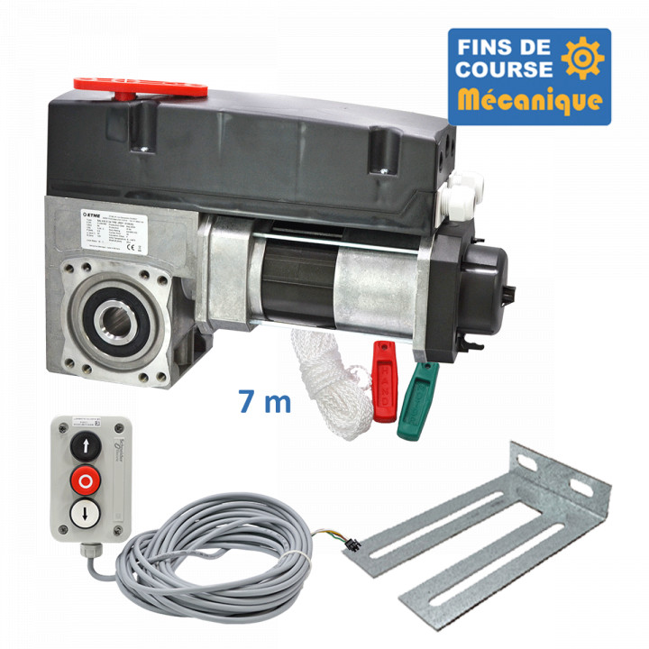 SAI 430E 24TRS 7M+CONSOLE+3BP-Opérateur de porte sectionnelle max:430kgs, triphasé, avec éléctronique integrée, secours par debrayage rapide, fins de course mécanique.