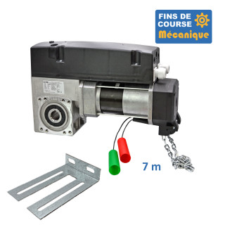 SAI 430CH 24TRS 7M + CONSOLE MSC 210-Opérateur de porte sectionnelle max:430kgs, triphasé, avec éléctronique integrée, secours par treuil à chaîne, fins de course mécanique.