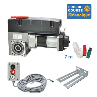 SAI 400E 24TRS 7M+CONSOLE+10M 3BP-Opérateur de porte sectionnelle max:400kgs, monophasé, avec éléctronique integrée, secours par debrayage rapide, fins de course mécanique.
