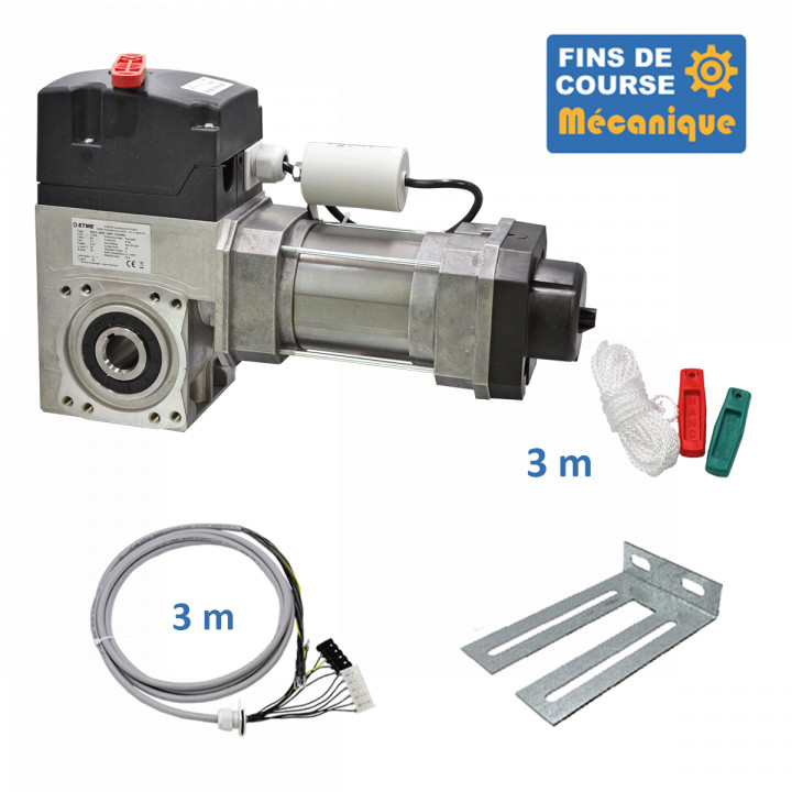 SACL 400E 24TRS+3M+CONSOLE MSC210-Opérateur de porte sectionnelle max:400kgs, 230V, secours par debrayage rapide, fins de course mécanique avec câble 3m et console