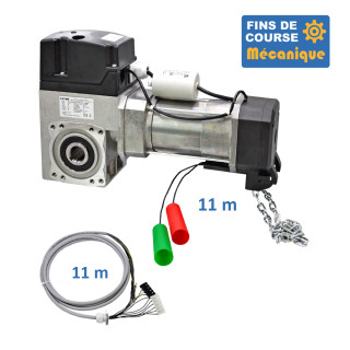 SACL 400CH 24TRS 11M-Opérateur de porte sectionnelle max:400kgs, 230V, secours par treuil , fins de course mécanique avec câble 11m