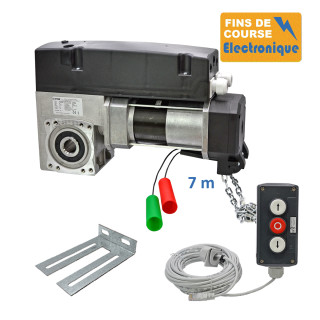 SE3I 430CH 24TRS 7M + PIC 53BP 10M + CONSOLE MSC 210-Opérateur de porte sectionnelle max:430kgs, triphasé, avec éléctronique integrée, secours par treuil à chaîne, position par codeur.