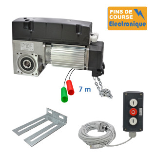 SET3I 530CH 24TRS 7M + PIC 53BP 10M + CONSOLE MSC 210-Opérateur de porte sectionnelle max:530kgs, triphasé, avec éléctronique integrée, secours par treuil à chaîne, position par codeur.