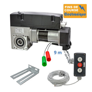 SE3I 430CH 24TRS 9M + PIC 53BP 10M + CONSOLE MSC 210-Opérateur de porte sectionnelle max:430kgs, triphasé, avec éléctronique integrée, secours par treuil à chaîne, position par codeur.