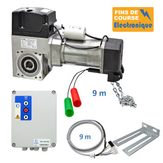 SE1C 400CH 24TRS 9M + CONSOLE MSC210 + PIC 4416 PH-Opérateur de porte sectionnelle max:400kgs, 230V, secours par treuil ,  position par codeur avec câble 9m et coffret PIC 4416 PH