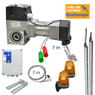 SE3C 430CH 7M+MSC210+PIC 4416 PH+GRIDSCAN 2500+KIT S449+2 FEUX LED-Opérateur triphasé pour porte 430kgs avec pack automatique