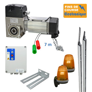 SET3C 530CH 7M+MSC210+PIC 4416 PH+GRIDSCAN 2500+KIT S449+2 FEUX LED-Opérateur triphasé pour porte 530kgs avec pack automatique