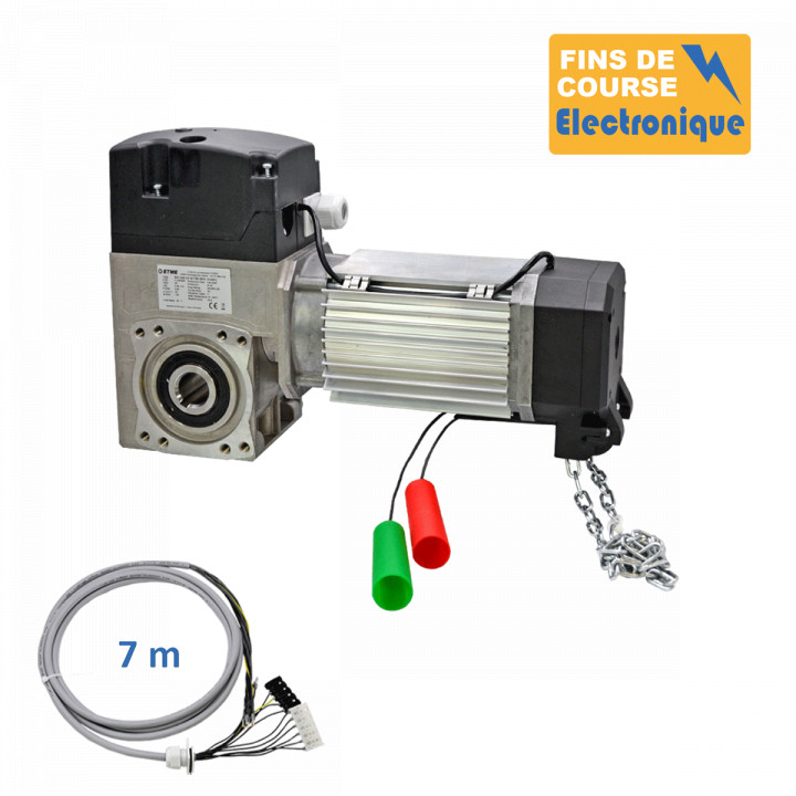 SET3C 530CH 24TRS 7M-Opérateur de porte sectionnelle max:530kgs, triphasé, secours par treuil à chaîne, position par codeur avec câble 7m