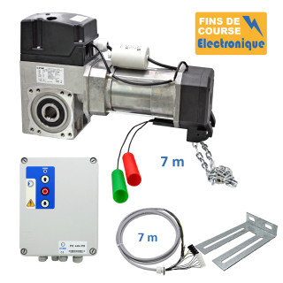 SE1C 400CH 24TRS 7M + CONSOLE MSC210 + PIC 4416 PH-Opérateur de porte sectionnelle max:400kgs, 230V, secours par treuil , position par codeur avec câble 7m et coffret PIC 4416 PH
