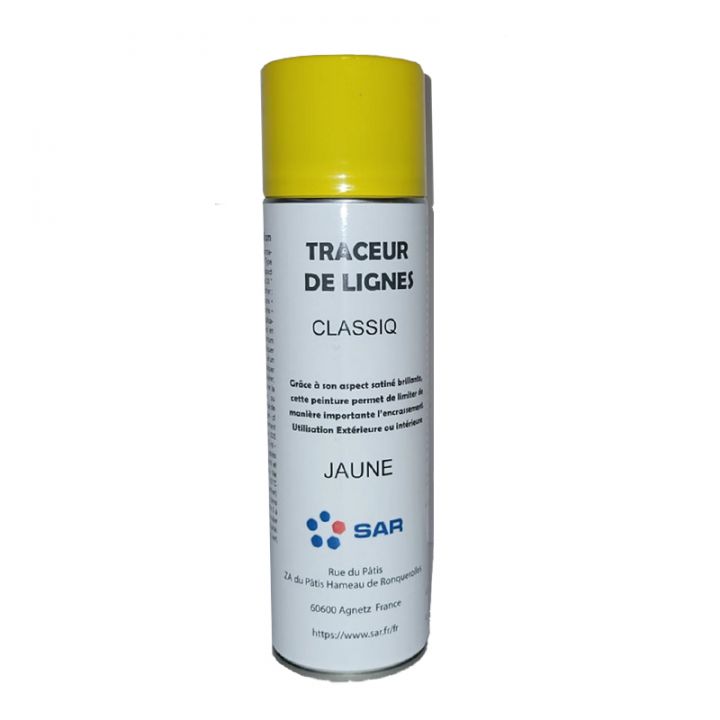 Peinture jaune solvantee en aerosol de 500ml