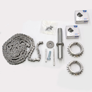 Kit de transmission par chaîne au pas de 12,7, rapport 1/1, pour moteur et arbre 25,4mm