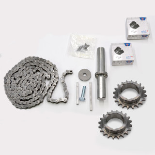 Kit de transmission par chaîne au pas de 12,7, rapport 2/3, pour moteur et arbre 25,4mm